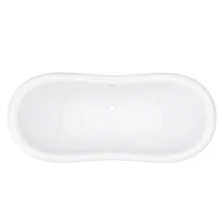 Victorian Plumbing Earl 1750 Double Ended Roll Top Slipper Bath + White Leg Set -Croydex shop whtearl1750b d2