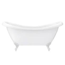 Victorian Plumbing Earl 1750 Double Ended Roll Top Slipper Bath + White Leg Set -Croydex shop whtearl1750b d4