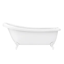 Victorian Plumbing Oxford 1710 Roll Top Slipper Bath + White Leg Set -Croydex shop whtox1710b d3