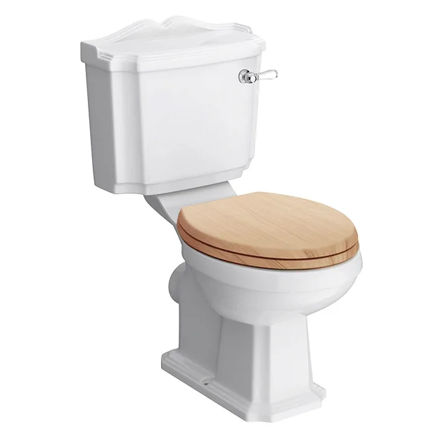 Victorian Plumbing Winchester Close Coupled Traditional Toilet With Beech Toilet Seat 4 Victorian Plumbing Winchester Close Coupled Traditional Toilet With Beech Toilet Seat - Image 2