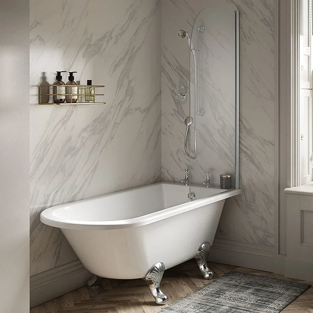 Old London Winterburn 1700 X 750 Single Ended Traditional Shower Bath With Chrome Leg Set 4 Old London Winterburn 1700 X 750 Single Ended Traditional Shower Bath With Chrome Leg Set - Image 2