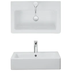 Crosswater - Air 60 1 Tap Hole Countertop Or Wall Mounted Basin - 600 X 390mm -Croydex shop wm0132scw d1