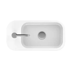 Crosswater Popolo 480 X 250mm (1TH) Wall Hung Cloakroom Basin - White Gloss
