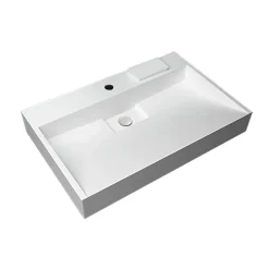 Arezzo 500mm Wall Mounted / Countertop Stone Resin Basin With Hidden Waste Cover -Croydex shop wmc5pmb d2