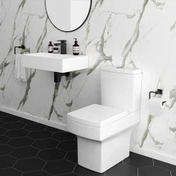 Arezzo 500mm Wall Mounted / Countertop Stone Resin Basin With Hidden Waste Cover