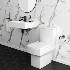 Arezzo 600mm Wall Mounted / Countertop Stone Resin Basin With Hidden Waste Cover
