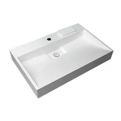 Arezzo 700mm Wall Mounted / Countertop Stone Resin Basin With Hidden Waste Cover -Croydex shop wmc7pmb d2