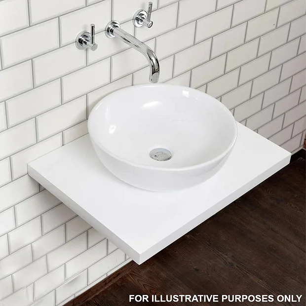 Victorian Plumbing 600 X 450mm White Shelf With Miami Basin 6 Victorian Plumbing 600 X 450mm White Shelf With Miami Basin - Image 4
