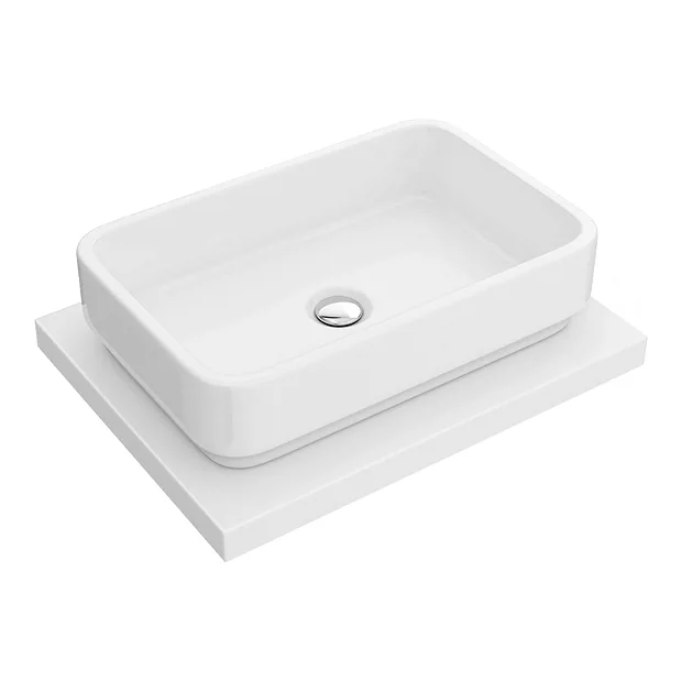 Victorian Plumbing 600 X 450mm White Shelf With Miami Basin 4 Victorian Plumbing 600 X 450mm White Shelf With Miami Basin - Image 2