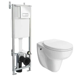 Victorian Plumbing Wall Hung Toilet With Dual Flush Concealed WC Cistern + Wall Hung Frame 10 Victorian Plumbing Wall Hung Toilet With Dual Flush Concealed WC Cistern + Wall Hung Frame -Croydex shop xty005nts010whp001 nd1