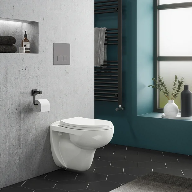 Victorian Plumbing Wall Hung Toilet With Dual Flush Concealed WC Cistern + Wall Hung Frame 4 Victorian Plumbing Wall Hung Toilet With Dual Flush Concealed WC Cistern + Wall Hung Frame - Image 2