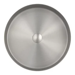 Arezzo Brushed Nickel 360mm Round Stainless Steel Counter Top Basin + Waste -Croydex shop z360bn d3
