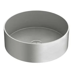 Arezzo Brushed Nickel 360mm Round Stainless Steel Counter Top Basin + Waste -Croydex shop z360bn d4