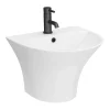Arezzo Curved Ceramic One Piece Wall Hung Basin 1TH - 540mm Wide -Croydex shop z500m detail3